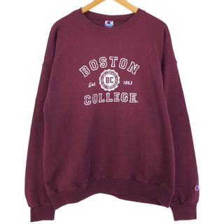 チャンピオン(Champion)の古着 90年代 チャンピオン Champion BOSTON COLLEGE ボストン大学 3連プリント カレッジスウェットシャツ トレーナー メンズXL ヴィンテージ /eaa411985(スウェット)