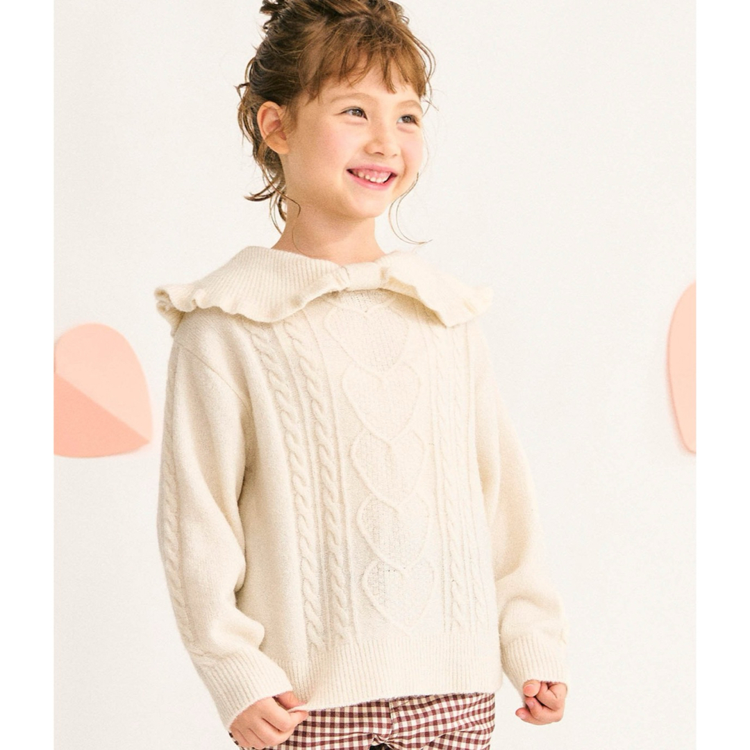 apres les cours(アプレレクール)のapres les cours ꕤ 2WAYリボンケープニット キッズ/ベビー/マタニティのキッズ服女の子用(90cm~)(Tシャツ/カットソー)の商品写真