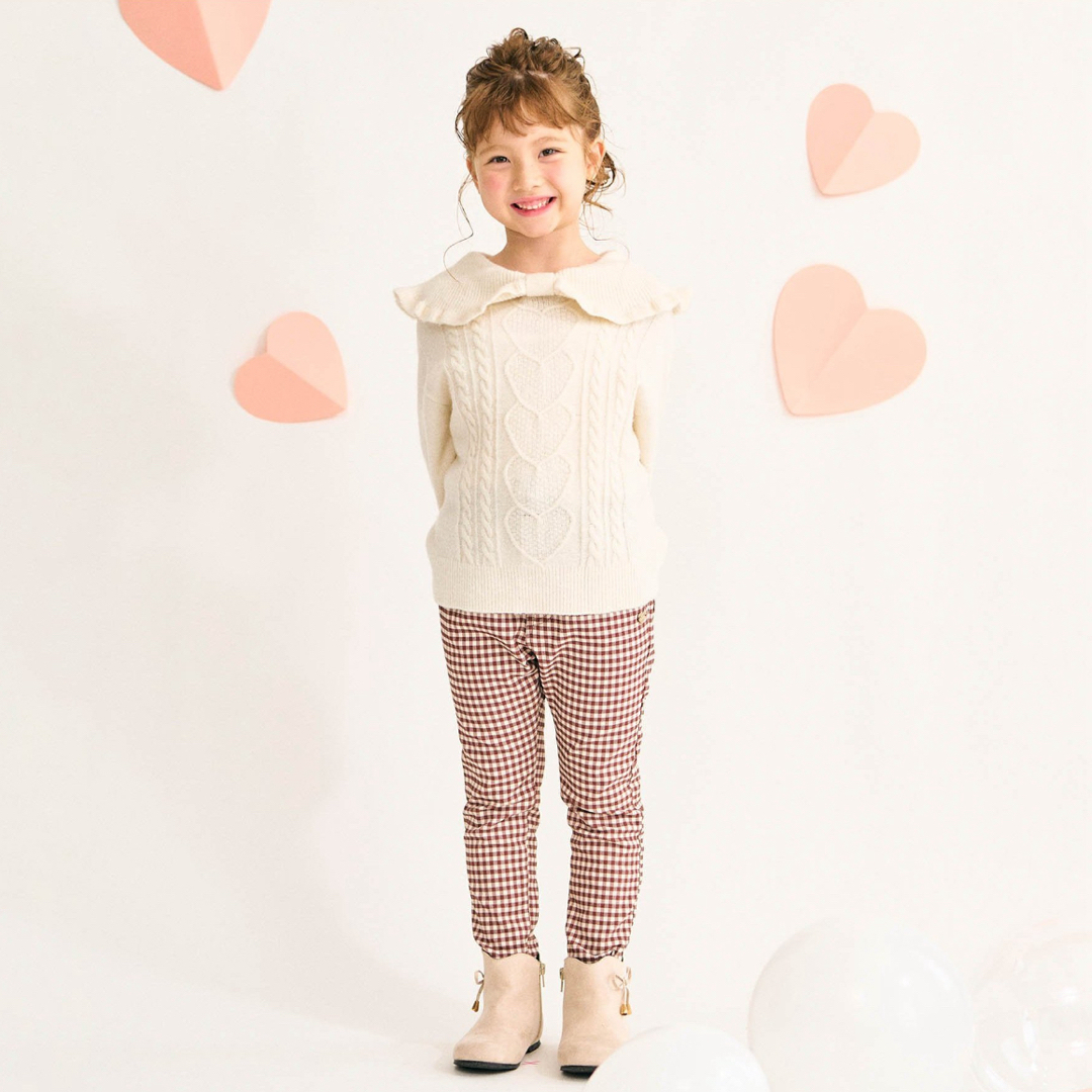 apres les cours(アプレレクール)のapres les cours ꕤ 2WAYリボンケープニット キッズ/ベビー/マタニティのキッズ服女の子用(90cm~)(Tシャツ/カットソー)の商品写真