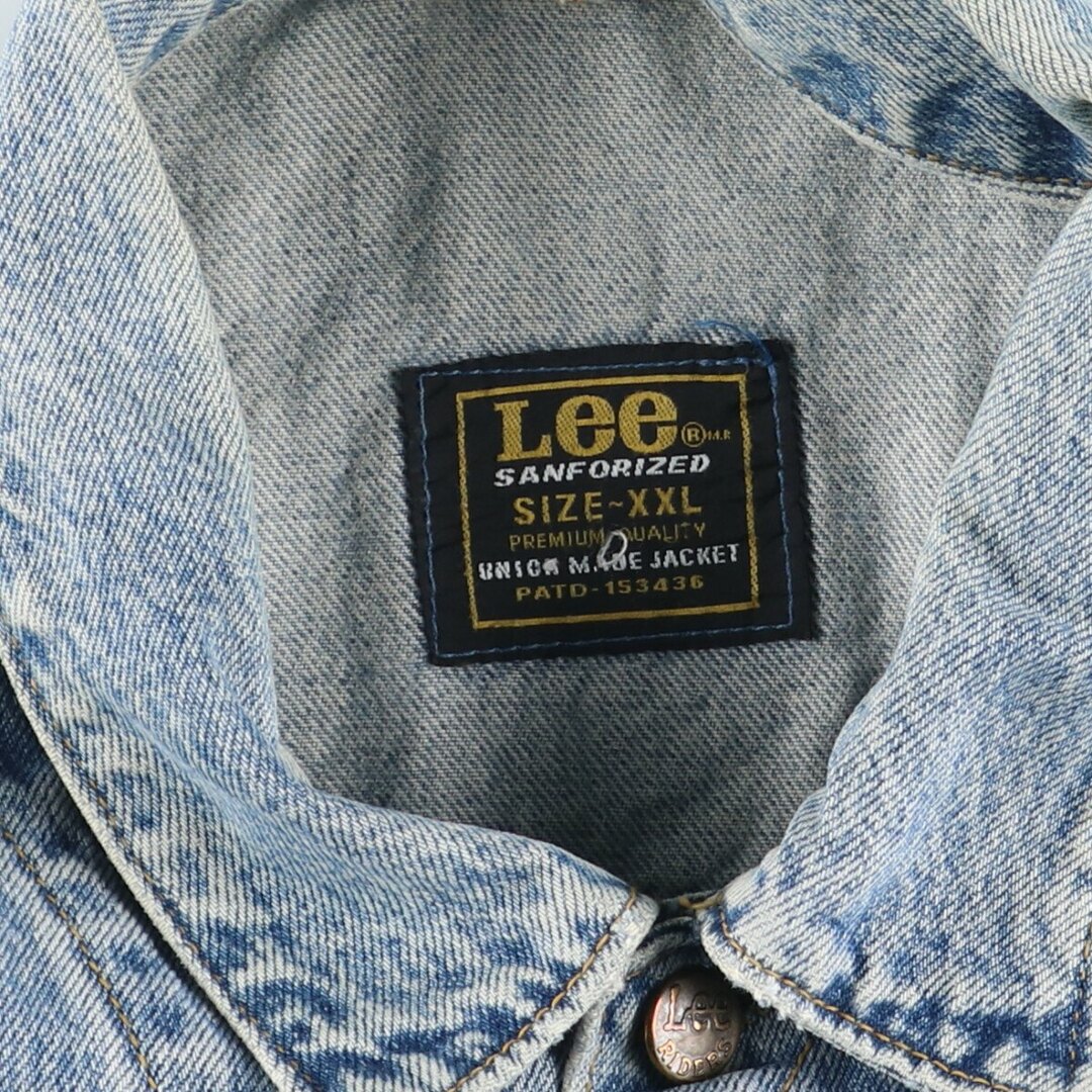 Lee(リー)の古着 リー Lee SANFORIZED デニムジャケット Gジャン メンズXXL /eaa426955 メンズのジャケット/アウター(Gジャン/デニムジャケット)の商品写真