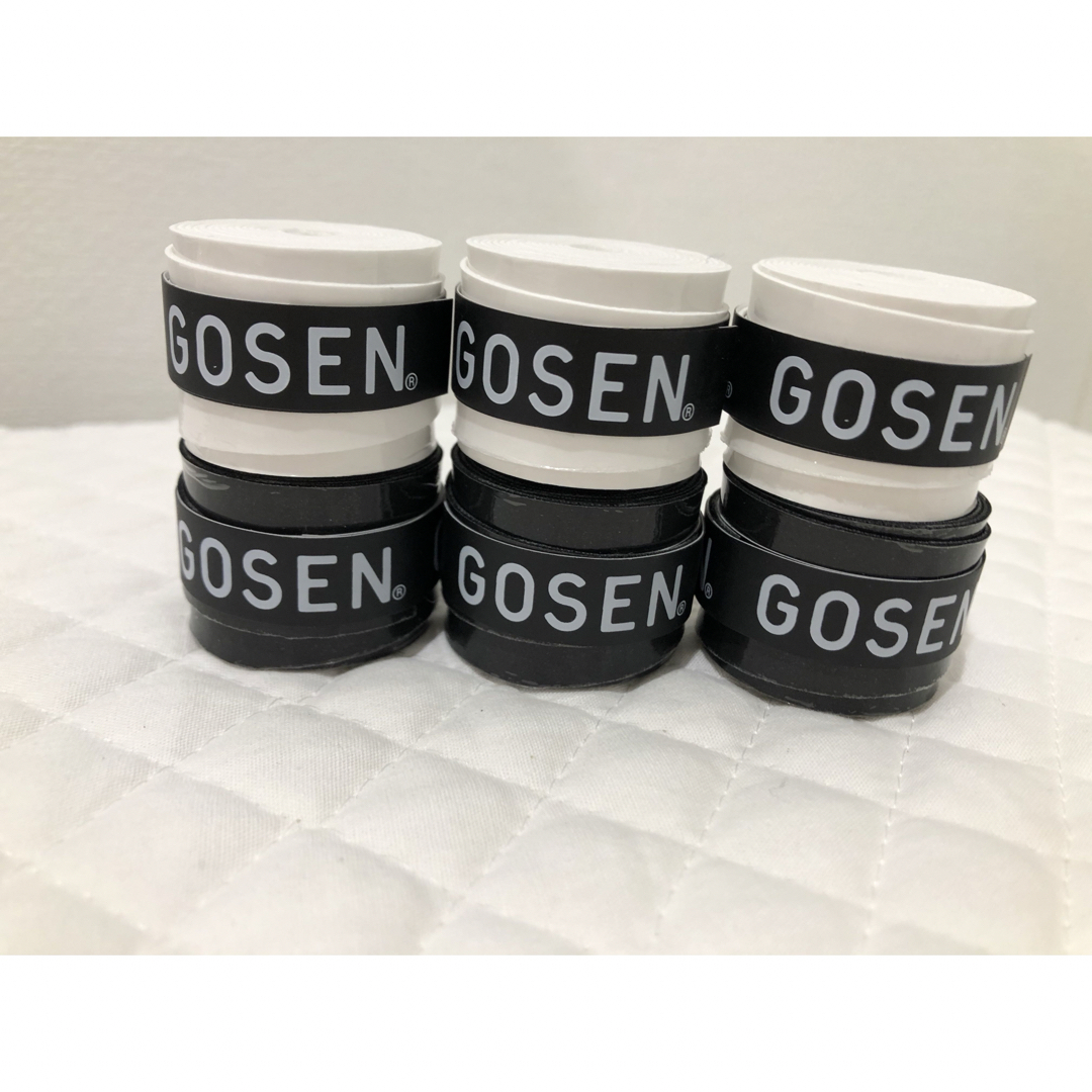 GOSEN(ゴーセン)のGOSEN グリップテープ 6個 白黒★迅速発送 ゴーセン マイバチ✳︎色変更可 エンタメ/ホビーのエンタメ その他(その他)の商品写真