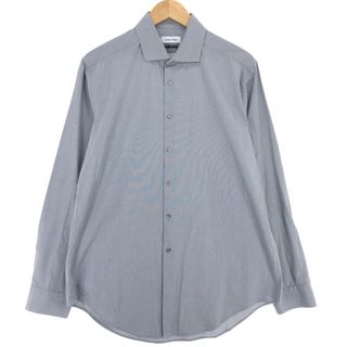 カルバンクライン(Calvin Klein)の古着 00年代 カルバンクライン Calvin klein SLIM FIT ワイドカラー 長袖 ストライプシャツ メンズL /eaa427686(シャツ)