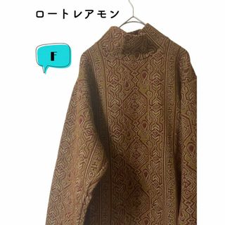 LAUTREAMONT - 2ndBooth ロートレアモン　総柄　ジャガード ニット モックネック　F