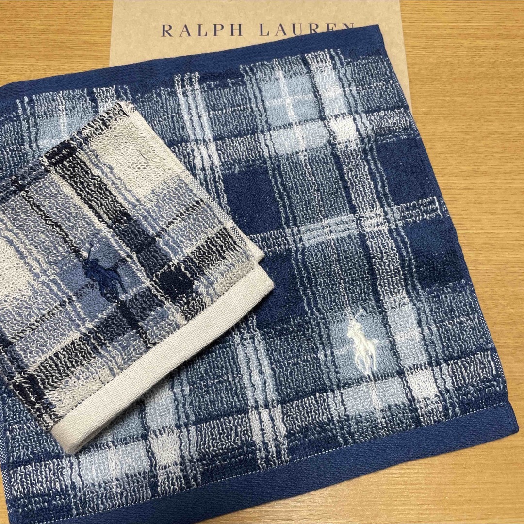 Ralph Lauren(ラルフローレン)の新品未使用　ラルフローレン　ハンドタオル　2枚 メンズのファッション小物(ハンカチ/ポケットチーフ)の商品写真