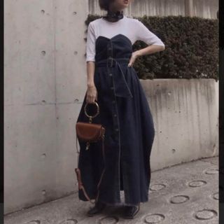 アメリヴィンテージ(Ameri VINTAGE)のアメリ✴︎AMERI VINTAGE✴︎ DENIM UNIFY DRESS(ロングワンピース/マキシワンピース)