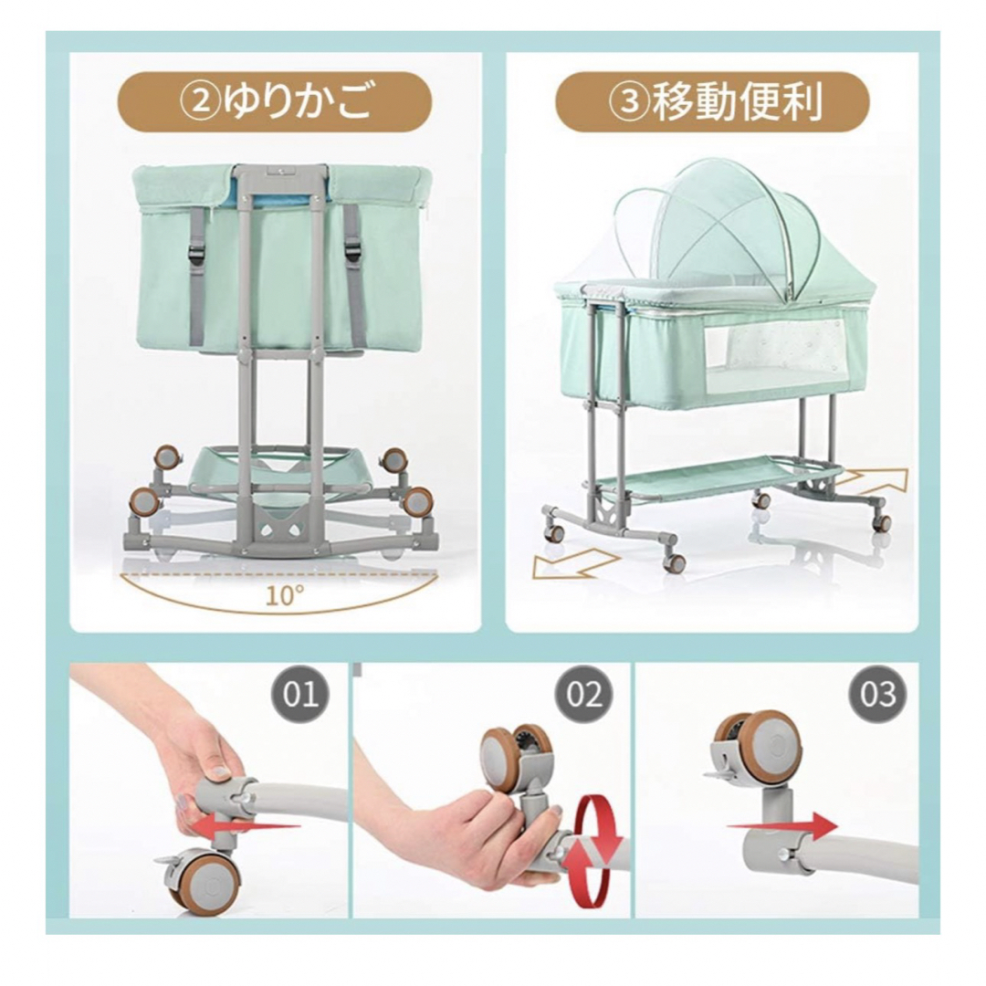 ZOOBLYベビーベッド キッズ/ベビー/マタニティの寝具/家具(ベビーベッド)の商品写真