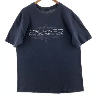 ハーレーダビッドソン(Harley Davidson)の古着 ハーレーダビッドソン Harley-Davidson 両面プリント モーターサイクル バイクTシャツ メンズL /eaa381807(Tシャツ/カットソー(半袖/袖なし))