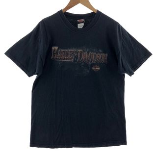 ハーレーダビッドソン(Harley Davidson)の古着 90年代 ハーレーダビッドソン Harley-Davidson 両面プリント モーターサイクル バイクTシャツ USA製 メンズL ヴィンテージ /eaa381760(Tシャツ/カットソー(半袖/袖なし))