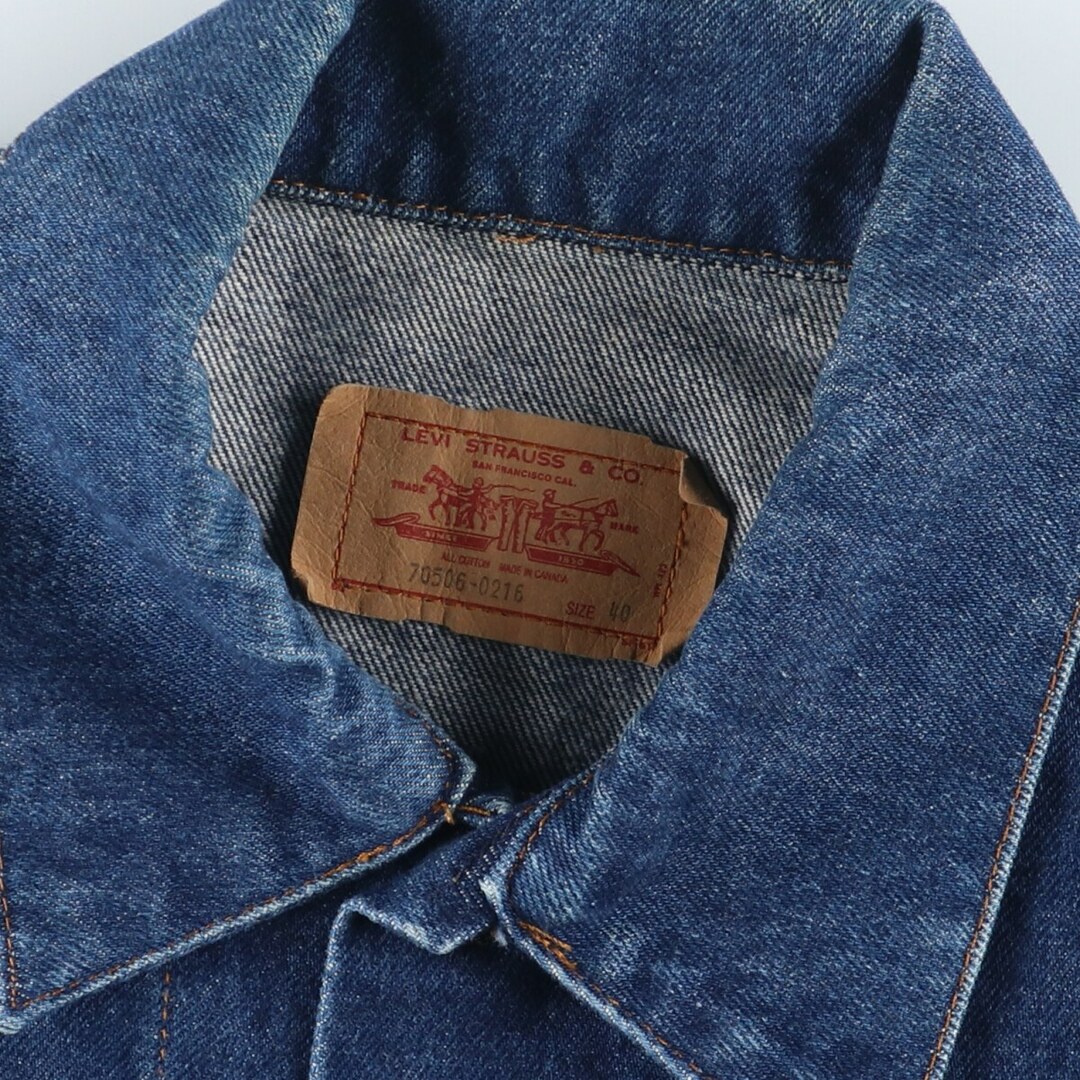 Levi's(リーバイス)の古着 90年代 リーバイス Levi's 70506-0216 デニムジャケット Gジャン カナダ製 メンズM ヴィンテージ /eaa426949 メンズのジャケット/アウター(Gジャン/デニムジャケット)の商品写真