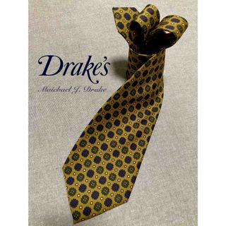 ドレイクス(DRAKES)の【美品】Drake's／ドレイクス／小紋柄／メダリオン／イエローゴールド(ネクタイ)