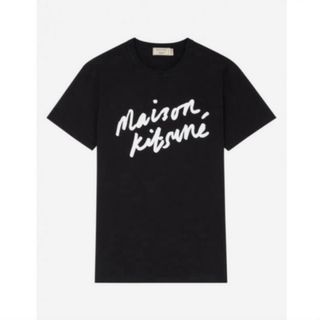 メゾンキツネ(MAISON KITSUNE')の新品　メゾンキツネ　ロゴTシャツ　黒　ブラック　北川景子さん着用　S(Tシャツ(半袖/袖なし))