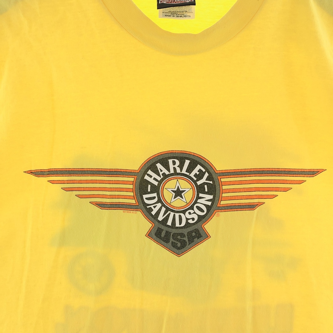 Harley Davidson(ハーレーダビッドソン)の古着 90年代 ハーレーダビッドソン Harley-Davidson 両面プリント モーターサイクル バイクTシャツ メンズXL ヴィンテージ /eaa381885 メンズのトップス(Tシャツ/カットソー(半袖/袖なし))の商品写真
