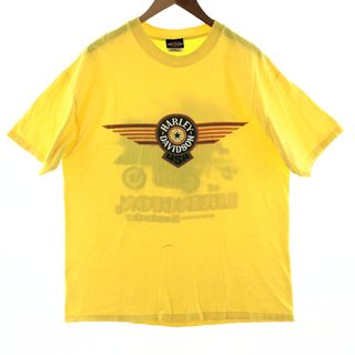 ハーレーダビッドソン(Harley Davidson)の古着 90年代 ハーレーダビッドソン Harley-Davidson 両面プリント モーターサイクル バイクTシャツ メンズXL ヴィンテージ /eaa381885(Tシャツ/カットソー(半袖/袖なし))