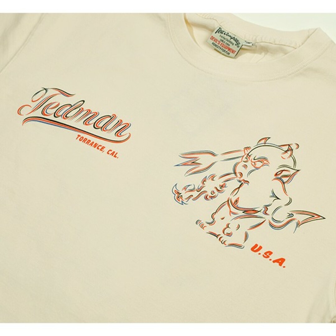 TEDMAN(テッドマン)のテッドマン/Tシャツ/ホワイト/TDSS-565/エフ商会/カミナリモータース メンズのトップス(Tシャツ/カットソー(半袖/袖なし))の商品写真