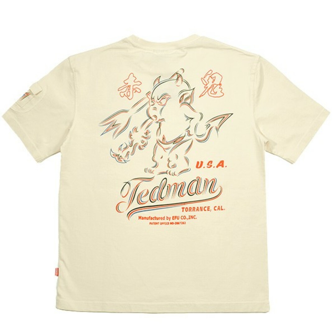 TEDMAN(テッドマン)のテッドマン/Tシャツ/ホワイト/TDSS-565/エフ商会/カミナリモータース メンズのトップス(Tシャツ/カットソー(半袖/袖なし))の商品写真