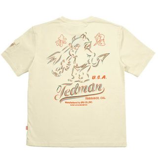 テッドマン/Tシャツ/ホワイト/TDSS-565/エフ商会/カミナリモータース