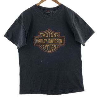 ハーレーダビッドソン(Harley Davidson)の古着 90年代 ハーレーダビッドソン Harley-Davidson 両面プリント モーターサイクル バイクTシャツ USA製 メンズL ヴィンテージ /eaa381805(Tシャツ/カットソー(半袖/袖なし))