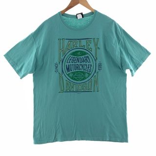 ハーレーダビッドソン(Harley Davidson)の古着 ハーレーダビッドソン Harley-Davidson 両面プリント モーターサイクル バイクTシャツ メンズXL /eaa381890(Tシャツ/カットソー(半袖/袖なし))