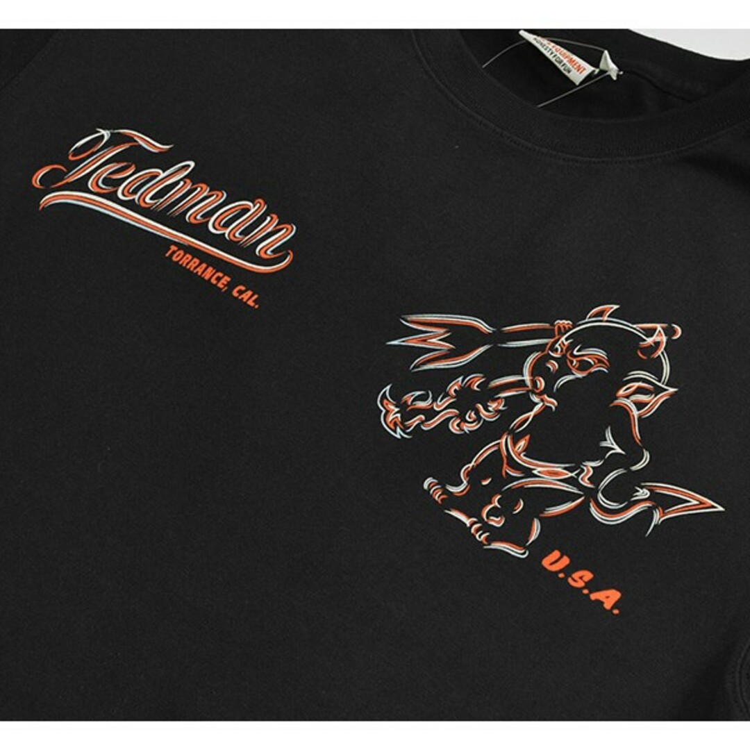 TEDMAN(テッドマン)のテッドマン/Tシャツ/ブラック/TDSS-565/エフ商会/カミナリモータース メンズのトップス(Tシャツ/カットソー(半袖/袖なし))の商品写真