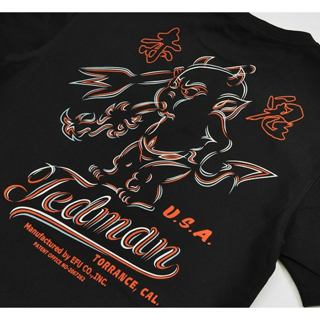 TEDMAN(テッドマン)のテッドマン/Tシャツ/ブラック/TDSS-565/エフ商会/カミナリモータース メンズのトップス(Tシャツ/カットソー(半袖/袖なし))の商品写真