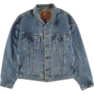 リーバイス(Levi's)の古着 90年代 リーバイス Levi's 70598-4891 デカパッチ デニムジャケット Gジャン USA製 メンズL ヴィンテージ /eaa426550(Gジャン/デニムジャケット)