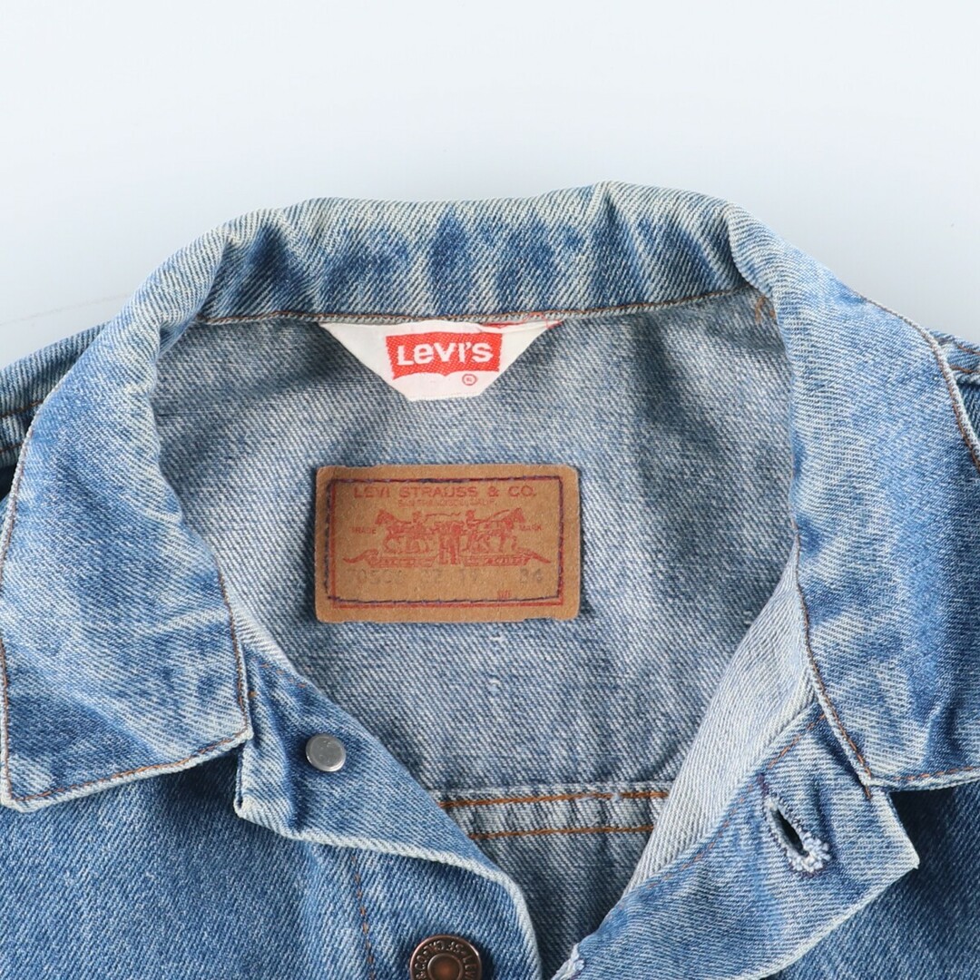 Levi's(リーバイス)の古着 80年代 リーバイス Levi's 70506-0217 ユーロモデル デニムジャケット Gジャン フランス製 メンズXS ヴィンテージ /eaa426586 メンズのジャケット/アウター(Gジャン/デニムジャケット)の商品写真