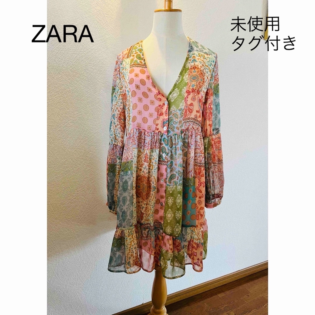 ZARA(ザラ)の【未使用タグ付】ZARA ワンピース　チュニック レディースのワンピース(ミニワンピース)の商品写真