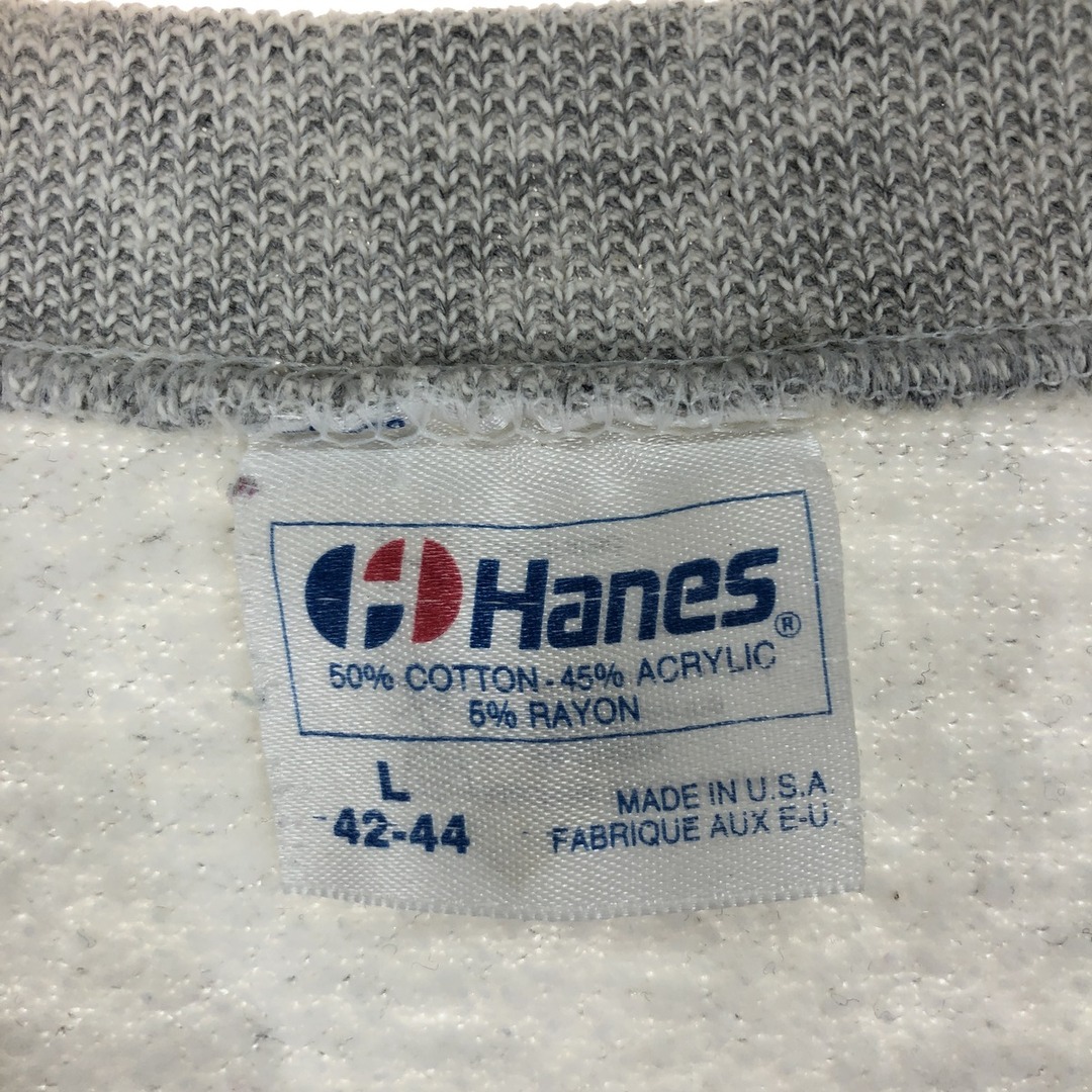 Hanes(ヘインズ)の古着 80年代 ヘインズ Hanes バックプリント プリントスウェットシャツ トレーナー USA製 メンズL ヴィンテージ  /eaa426485 メンズのトップス(スウェット)の商品写真