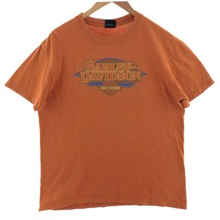 ハーレーダビッドソン(Harley Davidson)の古着 ハーレーダビッドソン Harley-Davidson 両面プリント モーターサイクル バイクTシャツ メンズL /eaa381811(Tシャツ/カットソー(半袖/袖なし))