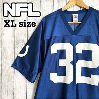 NFL ゲームシャツ インディアナポリス コルツ アメフト 32 vネック 古着(Tシャツ/カットソー(半袖/袖なし))