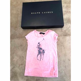 ポロラルフローレン(POLO RALPH LAUREN)のラルフローレン　ビックポロプリントベビーキッズTシャツ　ピンクサイズ90-100(Tシャツ/カットソー)