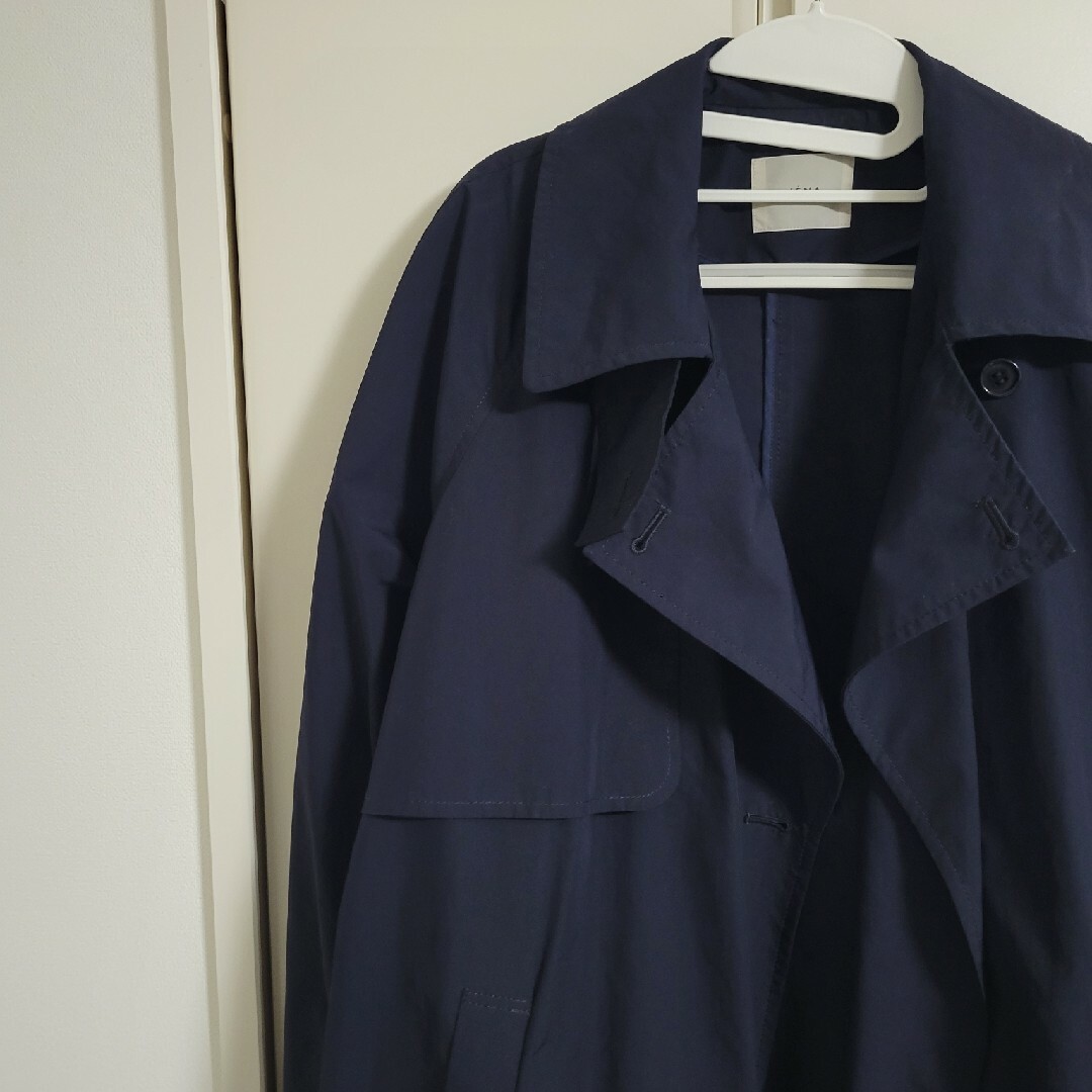 IENA(イエナ)のPe/ポプリンオーバートレンチコート　ネイビー　38　　イエナ レディースのジャケット/アウター(トレンチコート)の商品写真