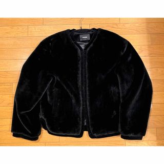 WE11DONE FAKE FUR ROUND-NECK JACKET 20AW