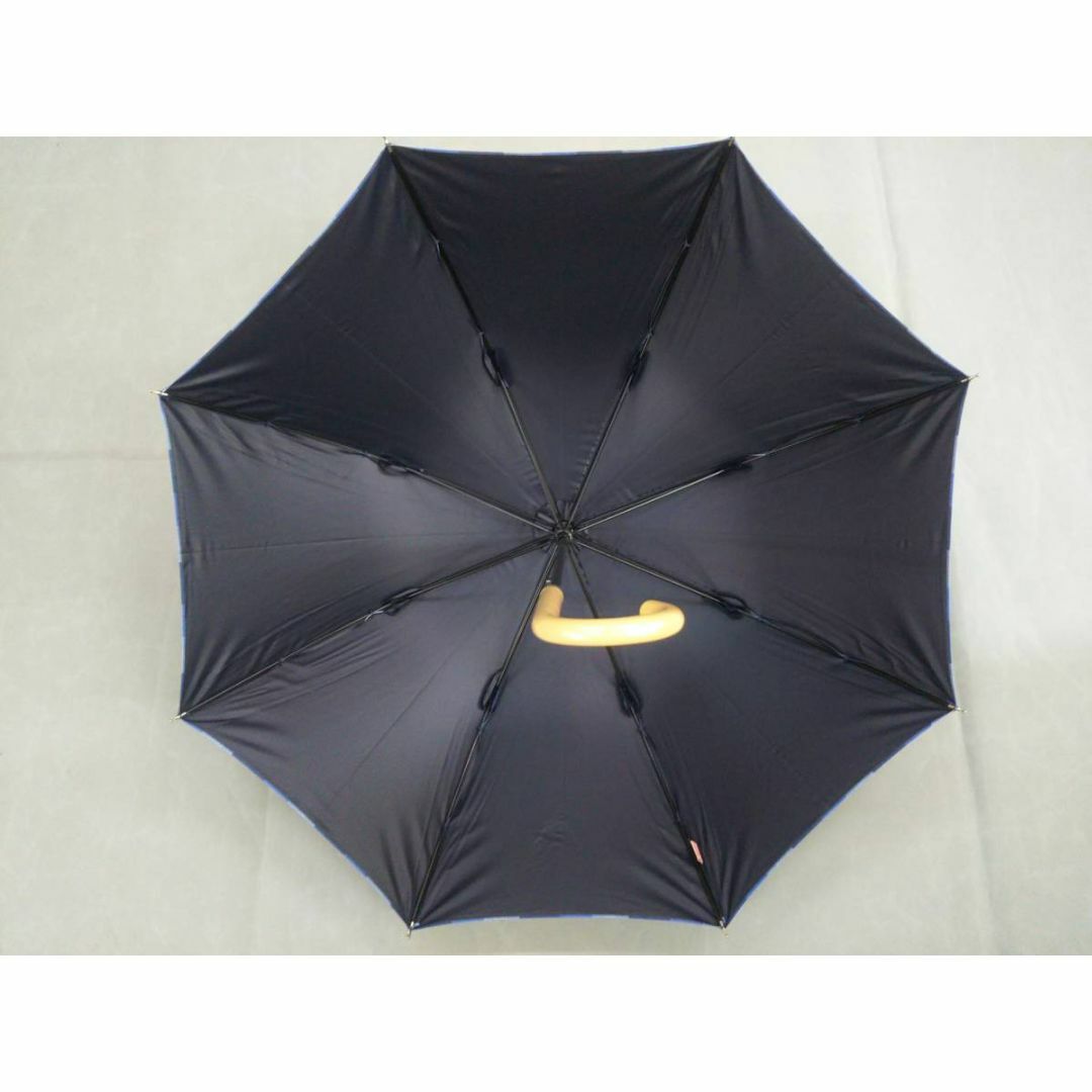晴雨兼用傘　日傘　長傘　手開き　マドラス格子　ネイビー　新品 レディースのファッション小物(傘)の商品写真