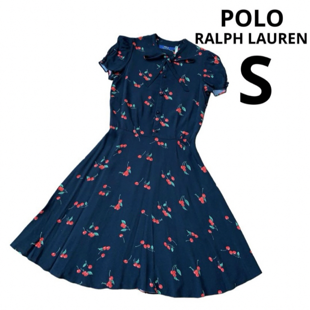 POLO RALPH LAUREN(ポロラルフローレン)のラルフローレン　ワンピース　チェリー　リボン　 レディースのワンピース(ひざ丈ワンピース)の商品写真