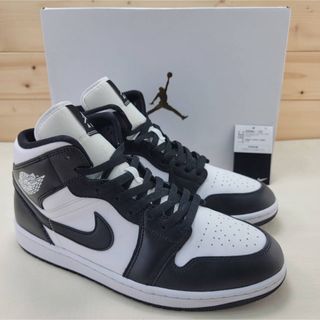 ジョーダン(Jordan Brand（NIKE）)のナイキ ウィメンズ エアジョーダン1 ミッド "ブラック/ホワイト" 27.5㎝(スニーカー)