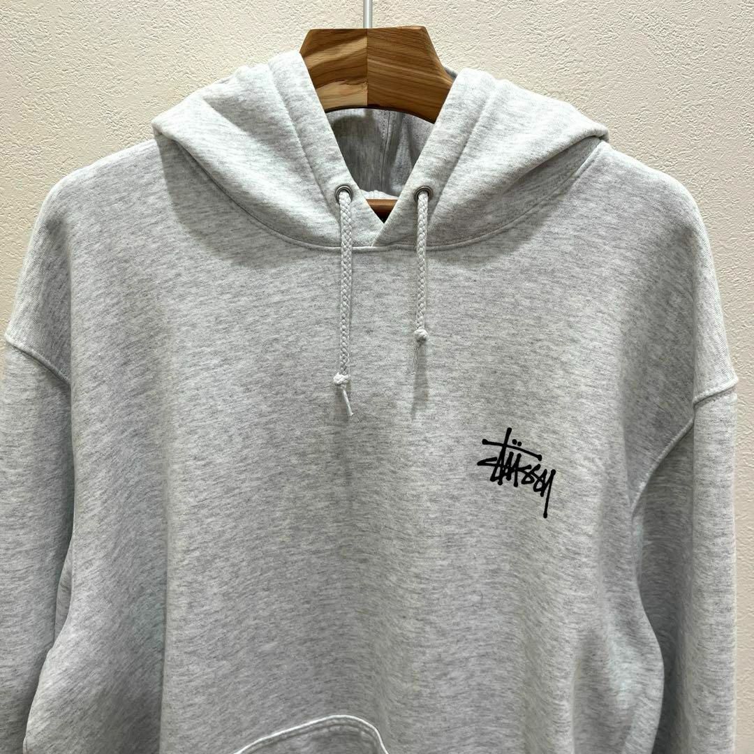 ステューシー STUSSY パーカー プルオーバー 杢グレー メンズ XL 長袖