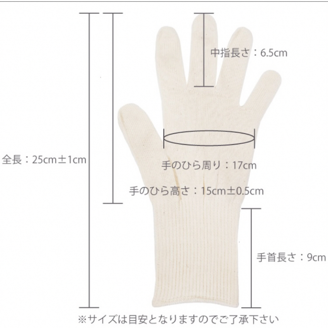 在庫処分！ナイトケアにも ゴム手袋の下履き（綿手袋）5組 レディースのファッション小物(手袋)の商品写真