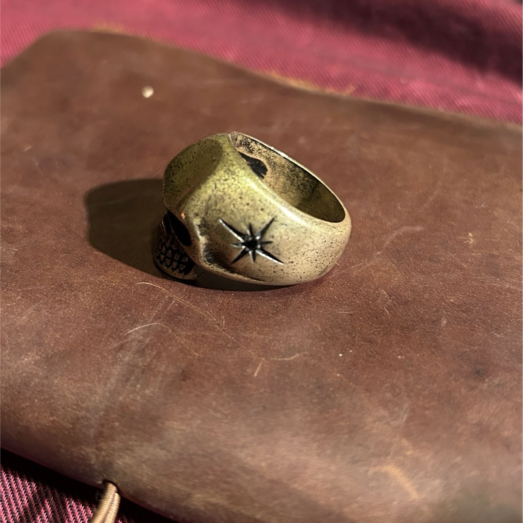 真鍮　ブラス　スカルリング　 メンズのアクセサリー(リング(指輪))の商品写真