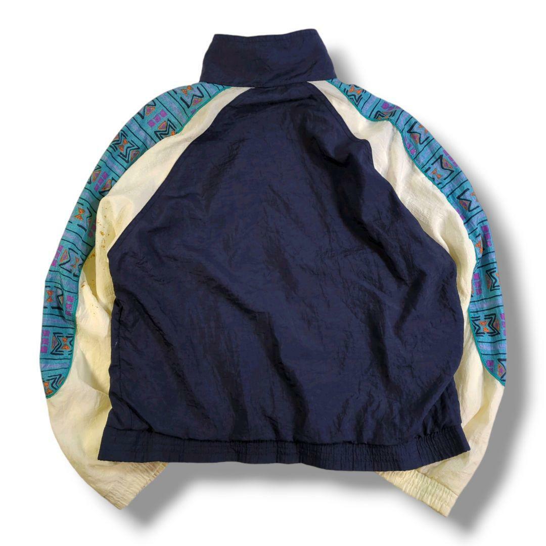 Reebok(リーボック)の90s リーボック Reebok ナイロンジャケット ネイビー M 130 メンズのジャケット/アウター(ナイロンジャケット)の商品写真