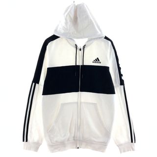 アディダス(adidas)の古着 アディダス adidas 袖プリント スウェットフルジップパーカー メンズL /eaa390461(スウェット)