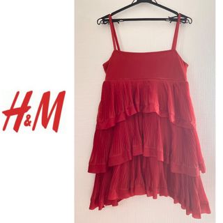 エイチアンドエム(H&M)の【H&M/エイチアンドエム】ティアードプリーツキャミソールワンピース(ひざ丈ワンピース)