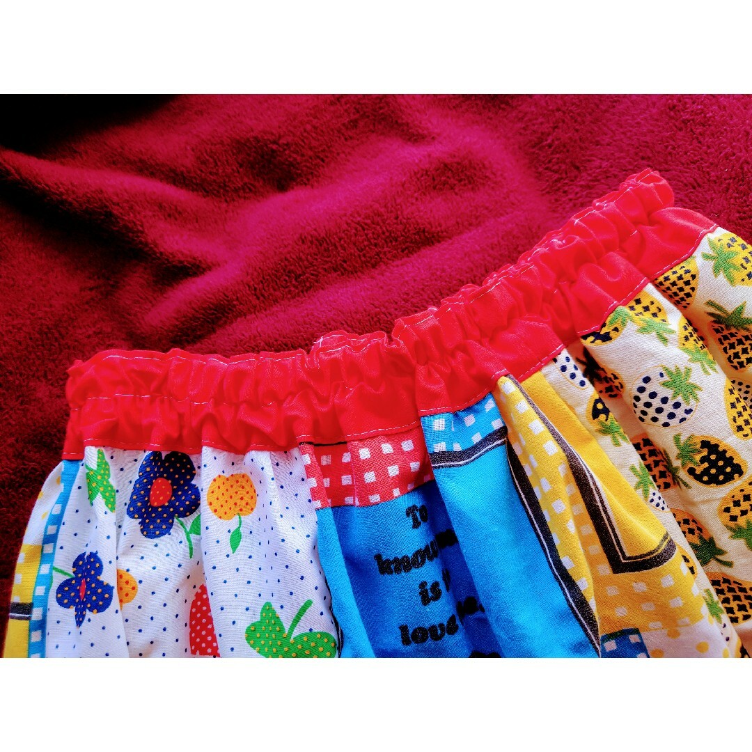 スヌーピー スカート リメイク USEDシーツ ハンドメイド パッチワーク レディースのスカート(ひざ丈スカート)の商品写真