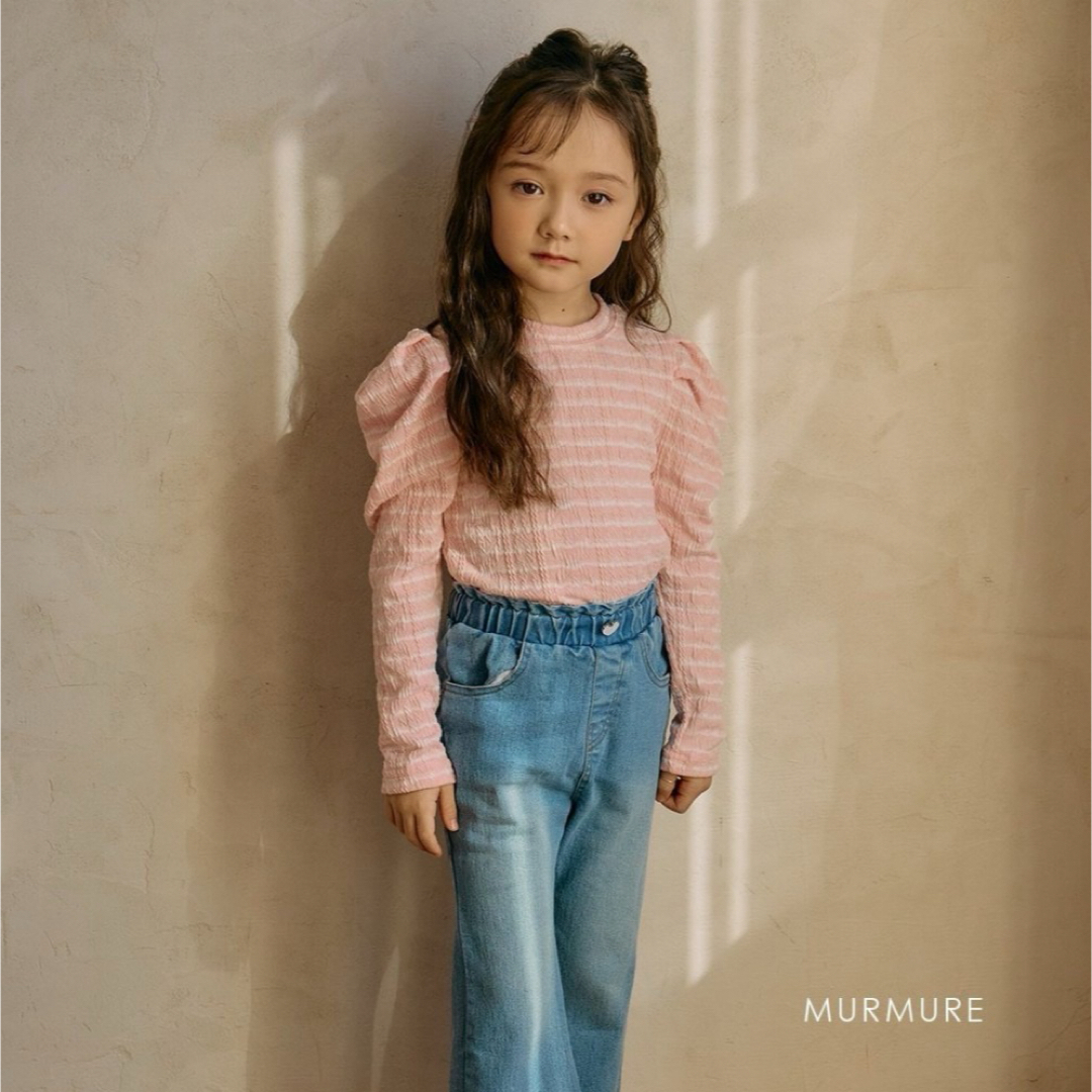 【新品】春色 長袖Tシャツニット ピンク 緑 キッズ/ベビー/マタニティのキッズ服女の子用(90cm~)(Tシャツ/カットソー)の商品写真