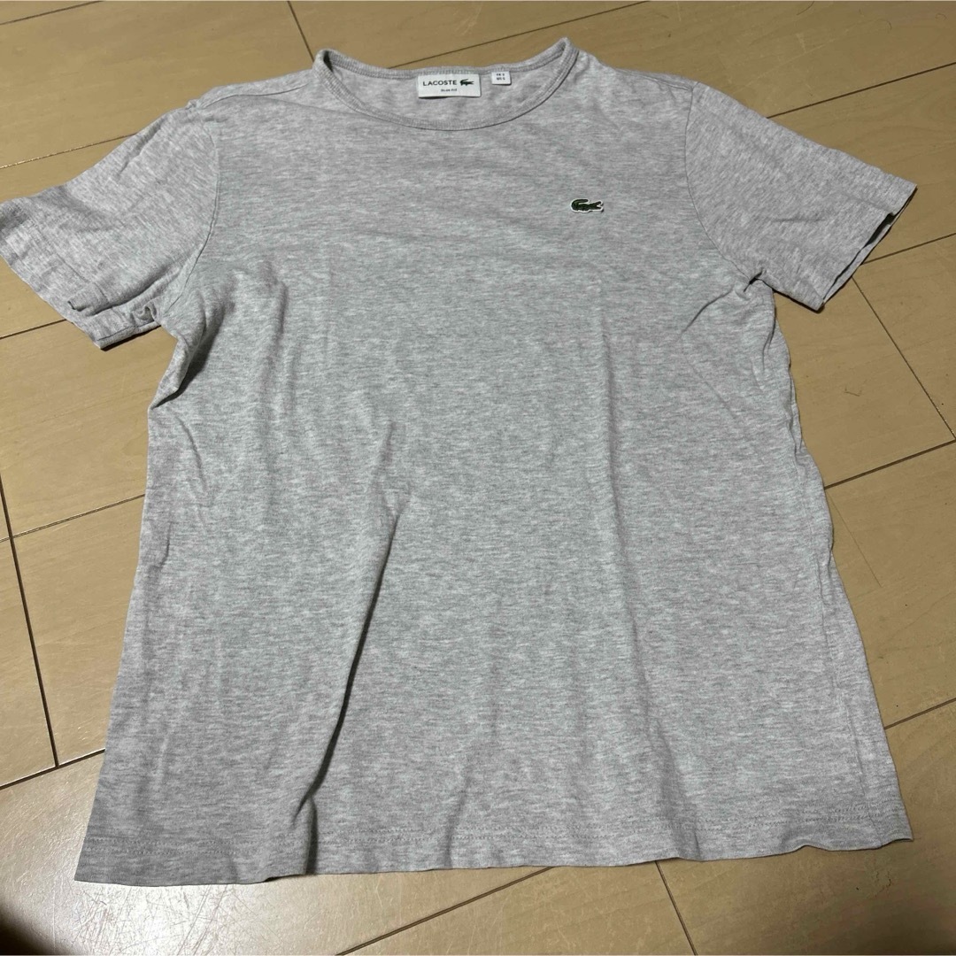 LACOSTE(ラコステ)のラコステ　クルーネック　Tシャツ　 サイズ3 グレー レディースのトップス(Tシャツ(半袖/袖なし))の商品写真