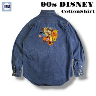 ディズニー(Disney)の90s ディズニー 刺繍コットンシャツ くまのプーさん S 007(シャツ)