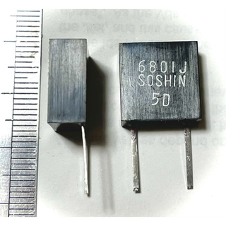 双信電機 SEマイカコンデンサ 5%品 6800pF[6801J 5D] 2個(アンプ)