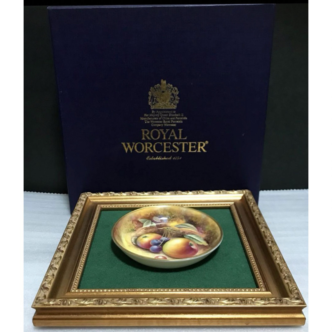 Royal Worcester(ロイヤルウースター)の★美品　ロイヤルウースター　ペインテッドフルーツ　額装プレート インテリア/住まい/日用品のインテリア小物(置物)の商品写真