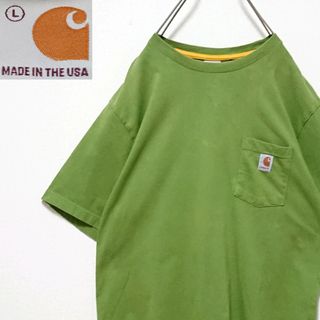 carhartt - 希少 カラー カーハート USA製 ポケット ロゴ 半袖 Tシャツ