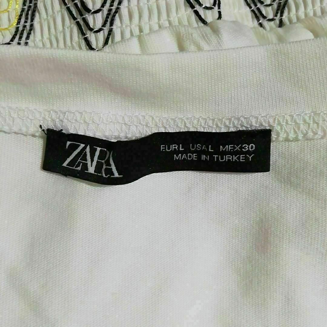 ZARA - ザラ 袖無しTシャツ 極上美品 Ｌサイズ 白系色の通販 by 2点目